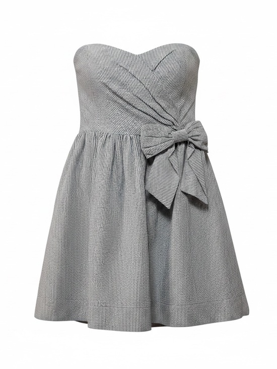 Lilly Pulitzer Dresses & Skirts - Lilly Pulitzer Henrietta Blue Seersucker Strapless Bow Dress Large